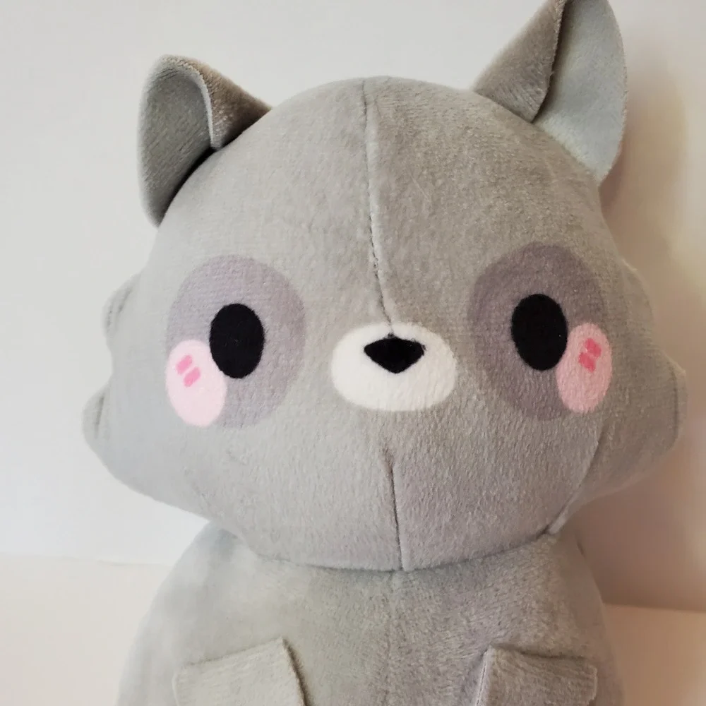 Honey Maru Raccoon Plush Gray Stuffed‎ Animal Kawaii Cute Plushie Toy